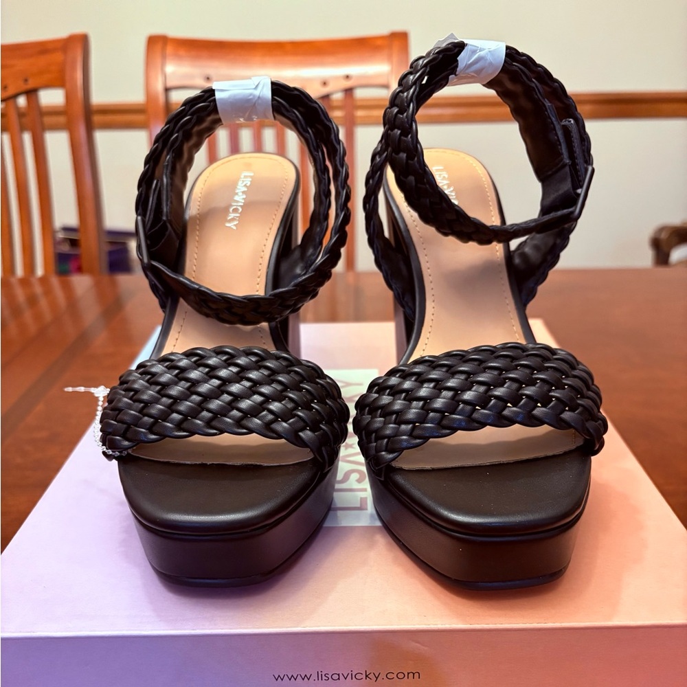 Black Braided Women's Heels by Lisa Vicky